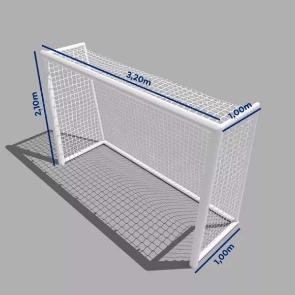 Par de Rede para Trave de Gol Futsal Caixote Fio 2,5mm Seda FSM-L2 - Master - Branco