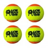 Bolas Beach Tênis LCM com 4 Unidades - Amarelo/Branco