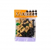 Jogo de Xadrez Escolar com Tabuleiro Modelo Oficial Ref. 004 - bege/verde