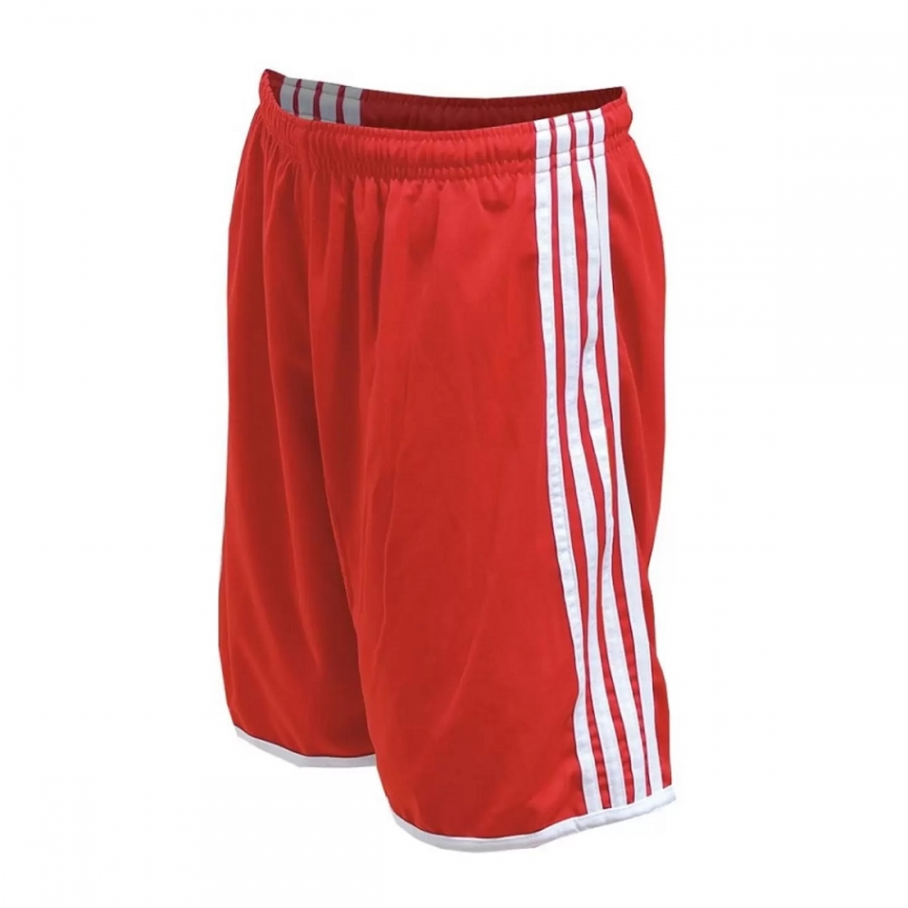 Calção Esportivo TRB com Listras - Vermelho/Branco