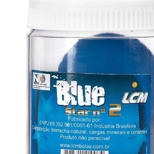Bola de Frescobol LCM Blue Star Tubo com 02 unidades - Azul/Branco