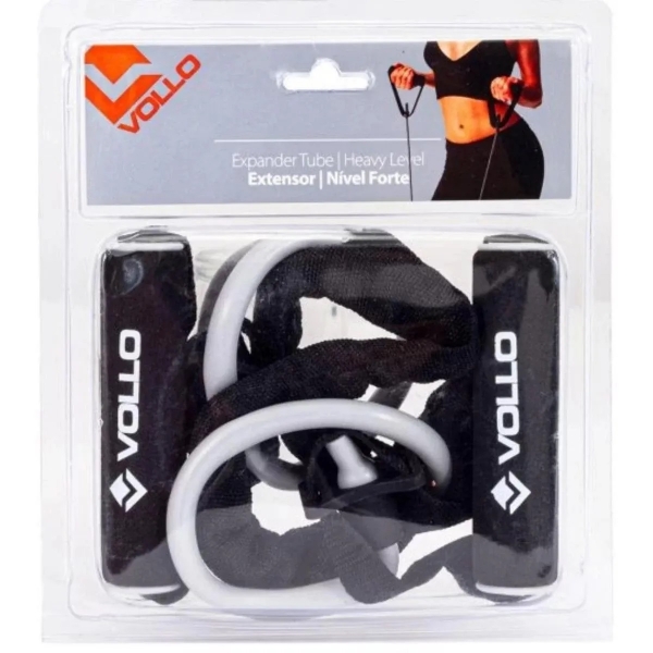 Extensor Elástico Vollo Com Pegador 1 Via Tensão Leve - Cinza Claro