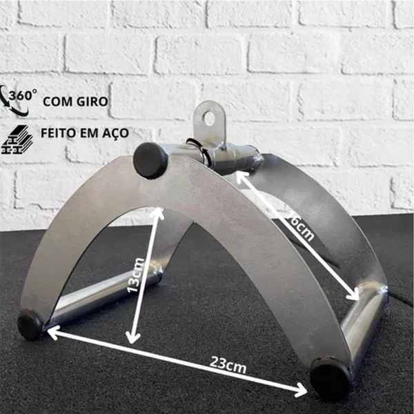 Puxador Triângulo Grande Cromado com Giro - Cinza