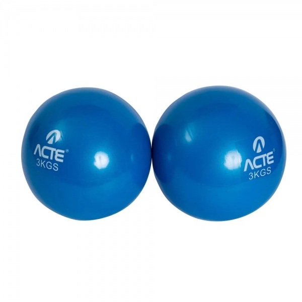 Par De Bolas Tonificadoras Com Peso de 3Kg Azul T57 - Acte Sports - Azul