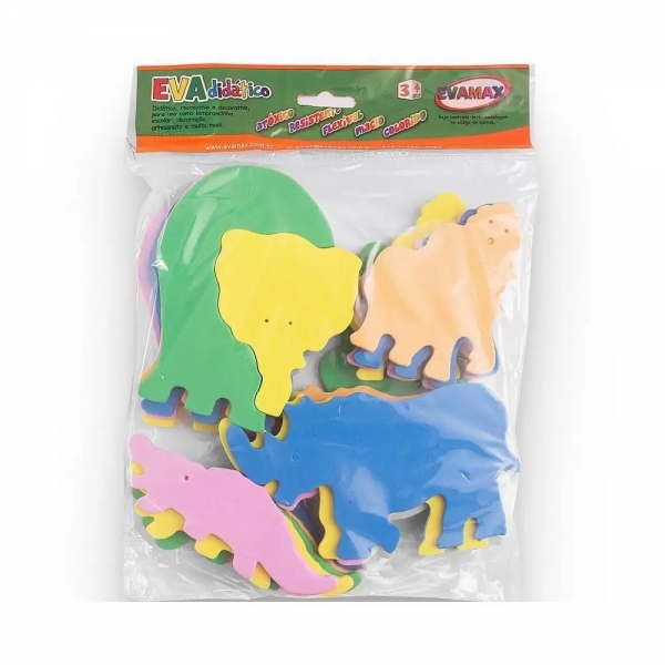 Figuras Didáticas em EVA Safari com 20 Peças EVAMAX - Multi Colorido