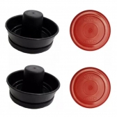 2 Rebatedores 2 Discos Para Mesa De Air Game Hockey - Preto