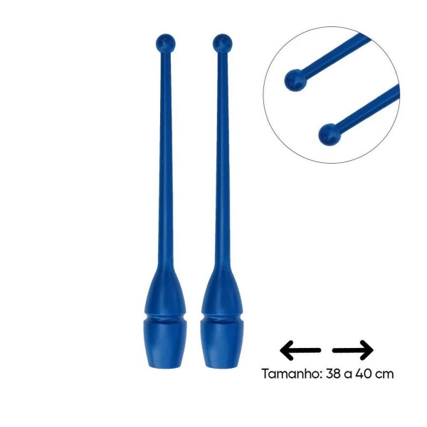 Par de Maça Ginástica Rítmica Oficial Adulto 45 cm - Azul
