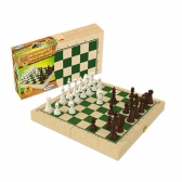 Jogo de Xadrez Escolar Xalingo com Caixa em Madeira Reflorestada - Verde