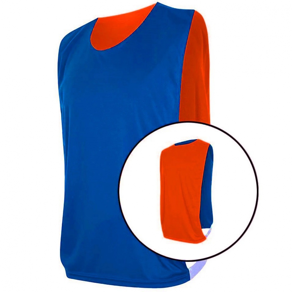 Kit com 20 Coletes Esportivos Dupla Face TRB Azul e Laranja - Azul/Laranja