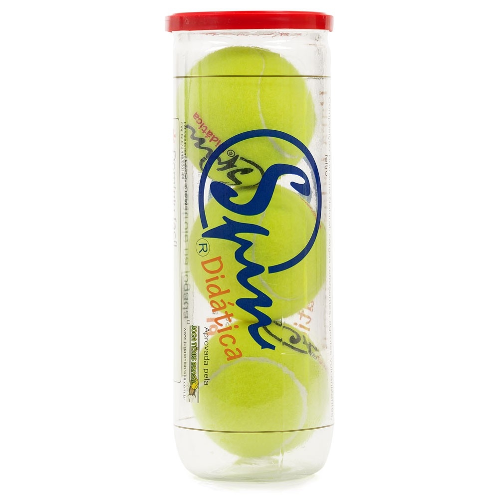 Bola de Tênis Spin Didática Tubo com 3 Unidades - Amarelo