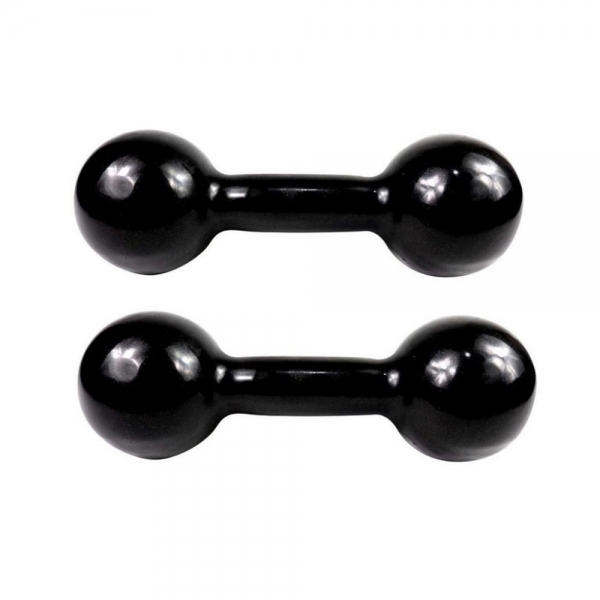 Par de Halteres Emborrachado para Musculação 500g Preto - Preto/Preto