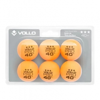 Bola de Tênis de Mesa Laranja 3 Estrelas 6 Unidades Vollo