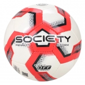 Bola de Society Storm Penalty XXIII Costurada Branco e Vermelho - Branco/Vermelho