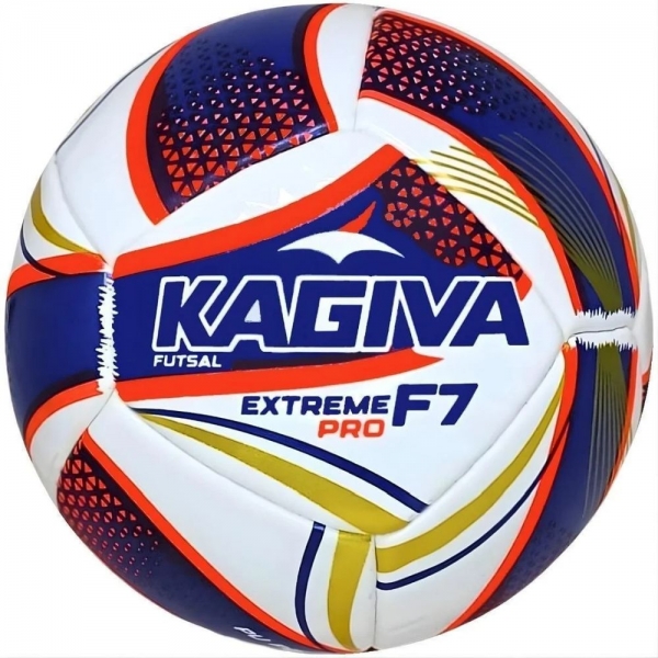 Bola Futsal Infantil Kagiva F7 Extreme PRO Oficial - Branco/Azul