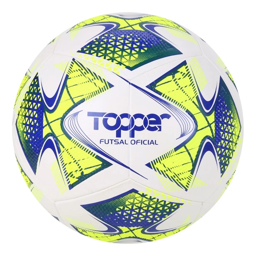 Bola Futsal Topper 22 Branco/Azul - Branco/Azul