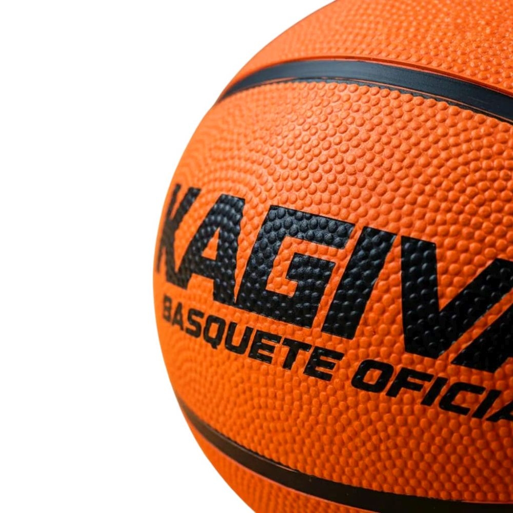 Bola Kagiva Basquete 7 Oficial Borracha - Laranja/Preto