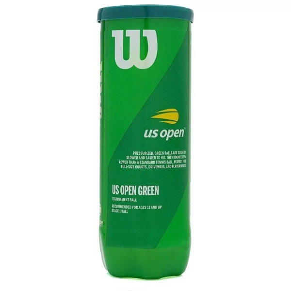 Bola De Tênis Wilson Us Open Green Estágio 1 Tubo Com 03 Bolas - Verde