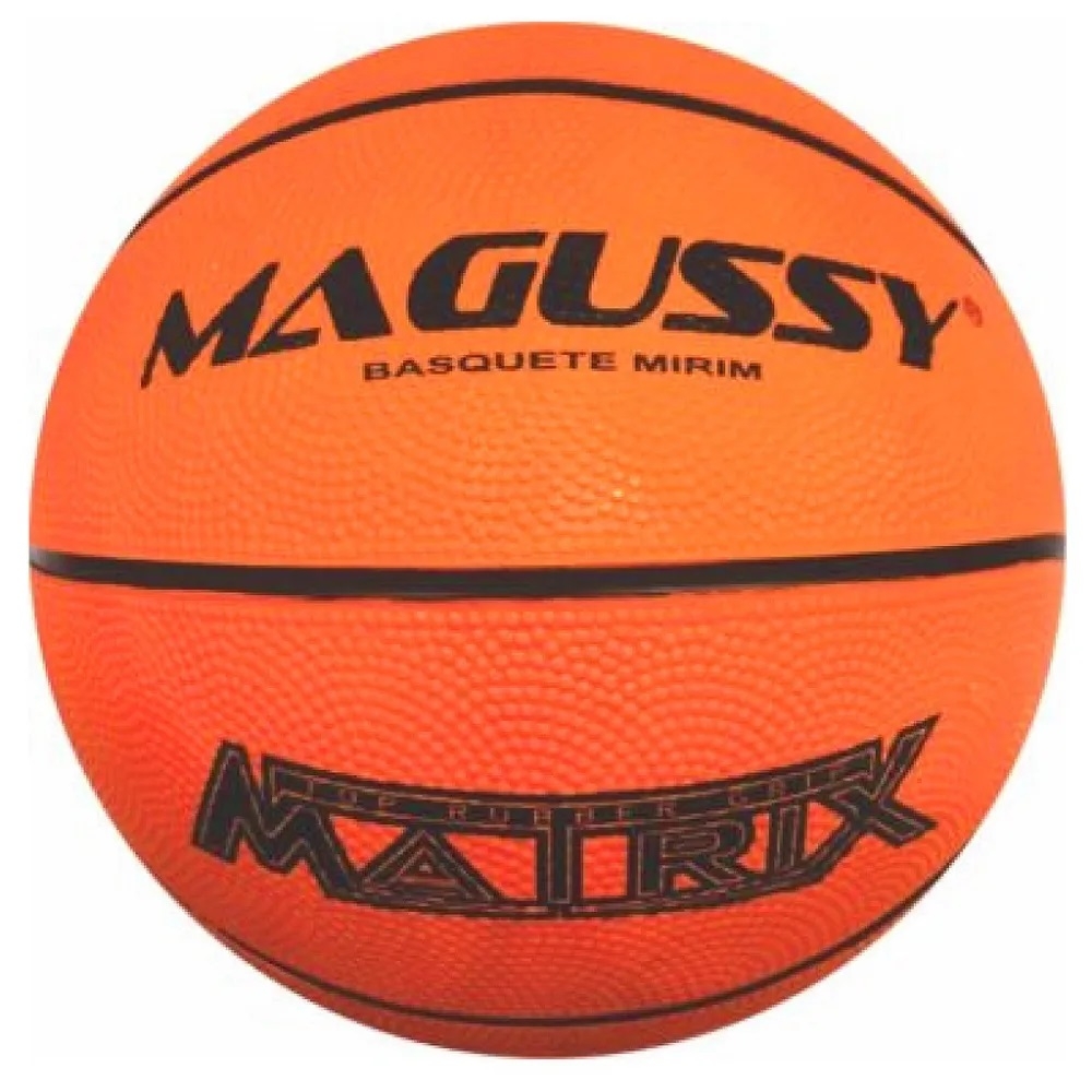 Bola de Basquete Mirim Magussy Matrix Tamanho 5 - Laranja/Preto