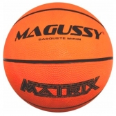 Bola de Basquete Mirim Magussy Matrix Tamanho 5 - Laranja/Preto