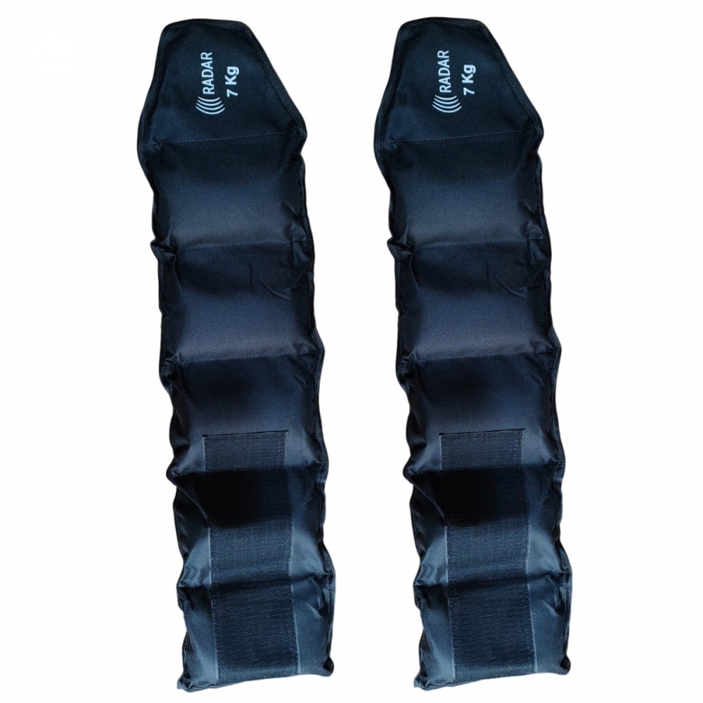 Par de Tornozeleira Caneleira de 7KG Profissional Reforçada - Preto