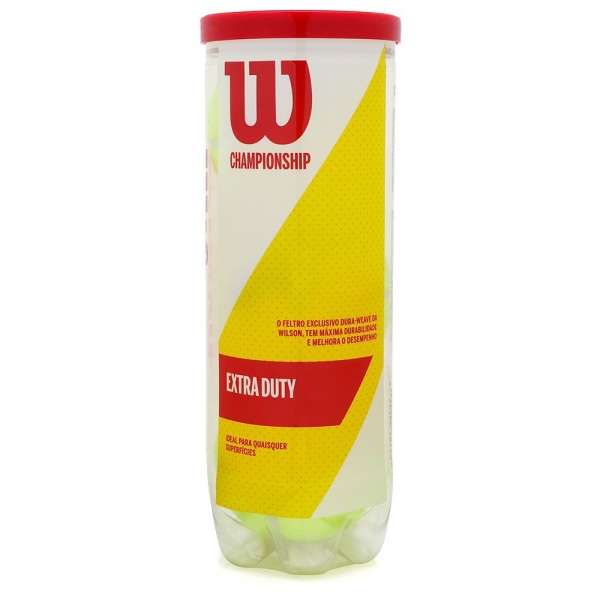 Tubo Bola de Tênis Wilson Championship Extra Duty com 3 Unidades - Amarelo/Branco