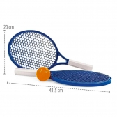 CONJUNTO INFANTIL DE RAQUETES PRAIA - POLIPLAC - Azul/Branco