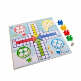 Jogos Tradicionais em Madeira Ludo Xalingo - Azul/Branco