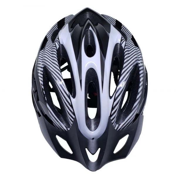 Capacete Ciclismo Mtb Com Led Sinalizador Preto/Branco - Element - Preto/Branco