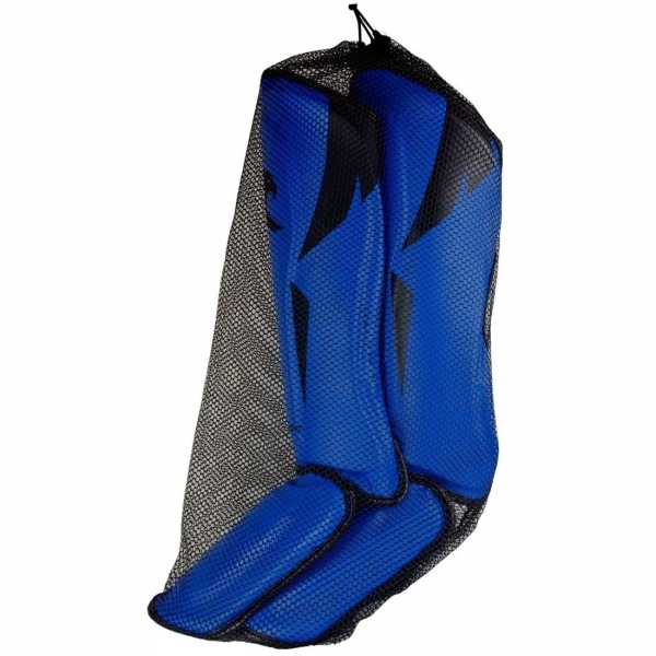 Par de Caneleira Profissional Muay Thai e Kickboxing Power X Azul