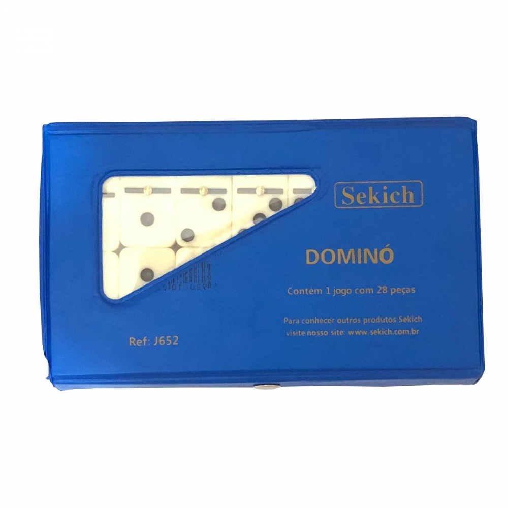 Jogo de Dominó Sekich no Estojo - Azul