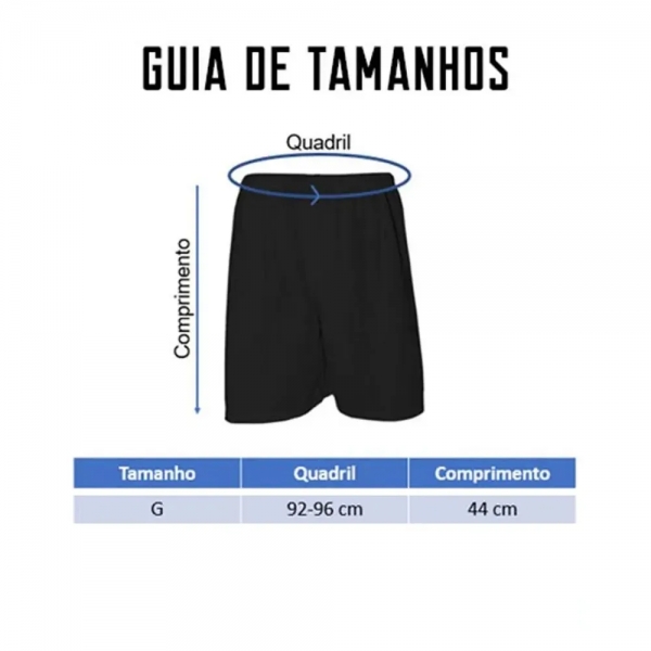 Kit com 10 Calções Esportivos na Cor Preto - Preto