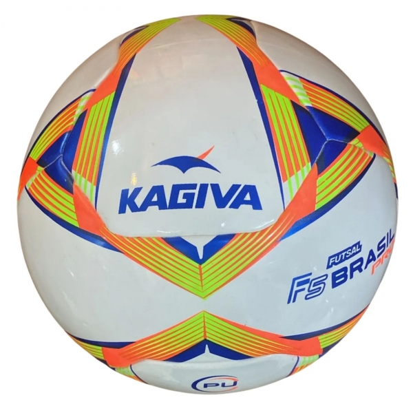 Bola de Futsal Kagiva F5 Brasil Pro - Branco/Laranja