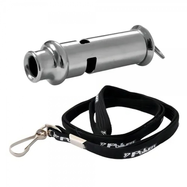 Apito Mesário em Metal - Poker - Cinza