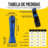 Par de Caneleira Profissional Muay Thai e Kickboxing Power X Azul