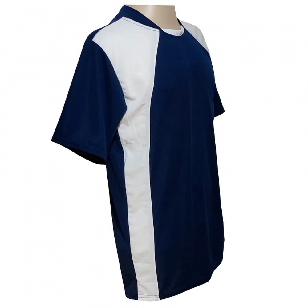 Kit com 20 Camisas Esportivas TRB Azul Marinho/Branco - Azul Escuro/Branco