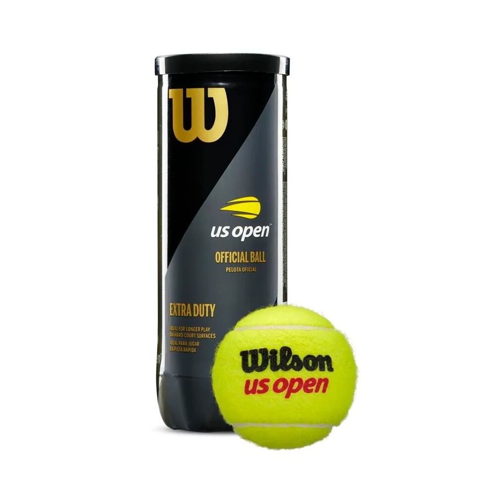 Bola de Tênis Wilson US Open Extra Duty (Tubo com 3 bolas) - Amarelo