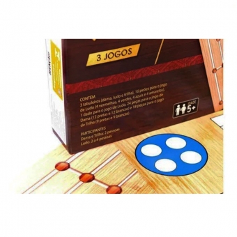 3 Jogos Ludo Dama e Trilha - Pais & Filhos