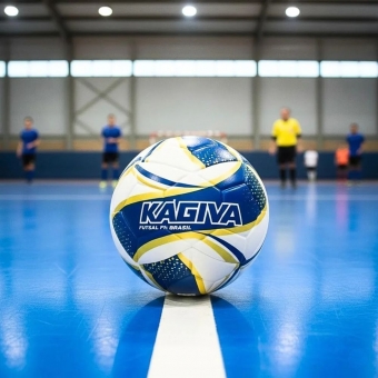 Bola Futsal Infantil Kagiva F11 Brasil Sub 11 Azul e Dourado
