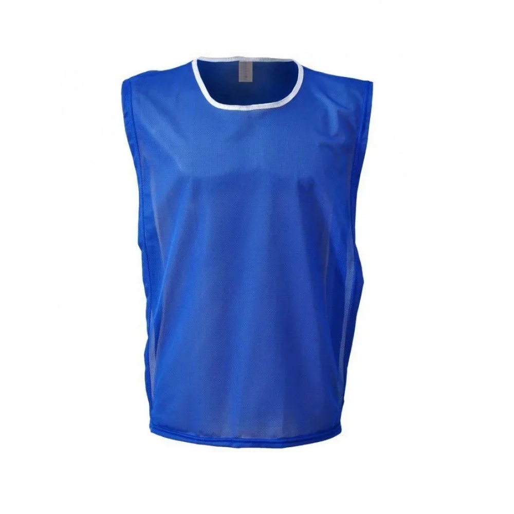 Kit com 8 Coletes Modelo Aberto de Futebol de Campo/Society/Futsal - TRB - Azul/Branco