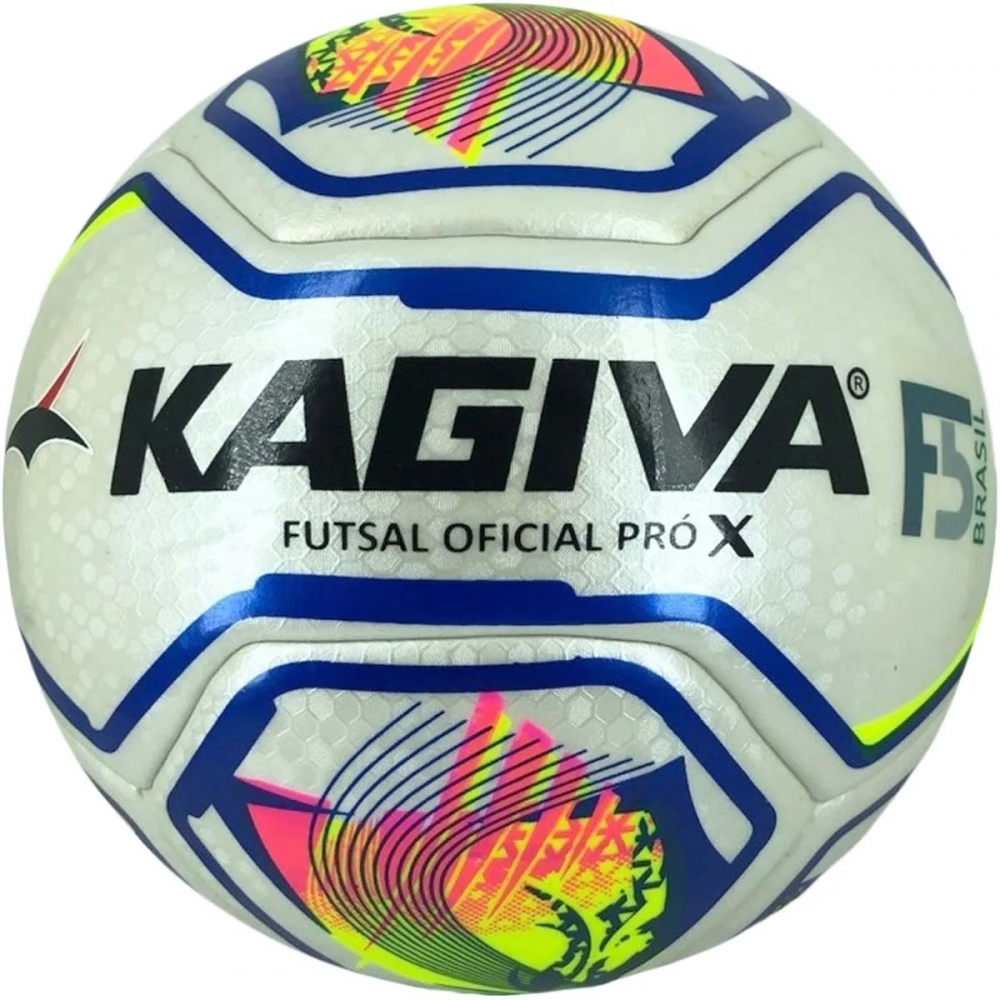 Bola Futsal Kagiva F5 Brasil Pro X - Branco/azul