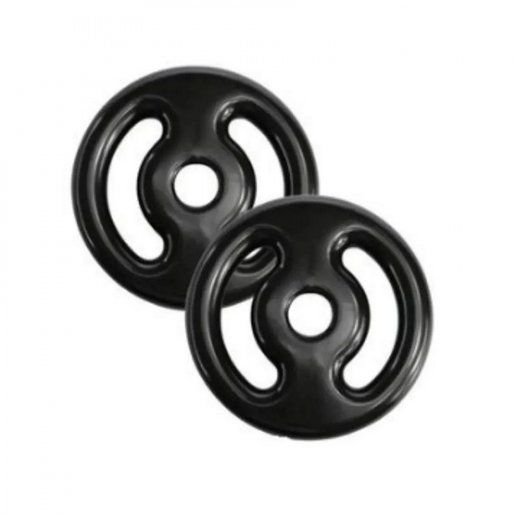 Par de Anilha Emborrachada 3kg Vazada - Preto