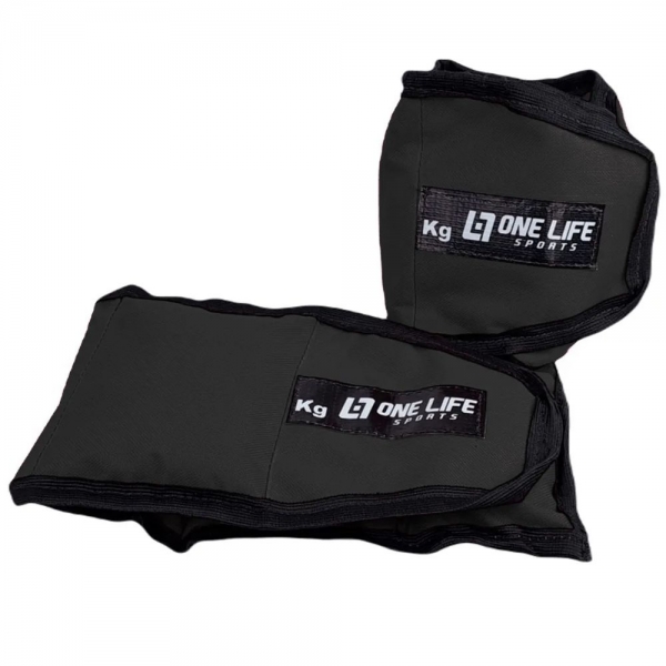 Par de Caneleira Tornozeleira Profissional 4kg - One Life - Preto/Branco