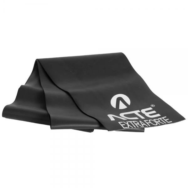 Faixa Elástica Intensidade Extra Forte, 150cm, Preta, T177, Acte Sports - Preto