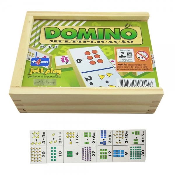Dominó Multiplicação Jott Play - Marrom