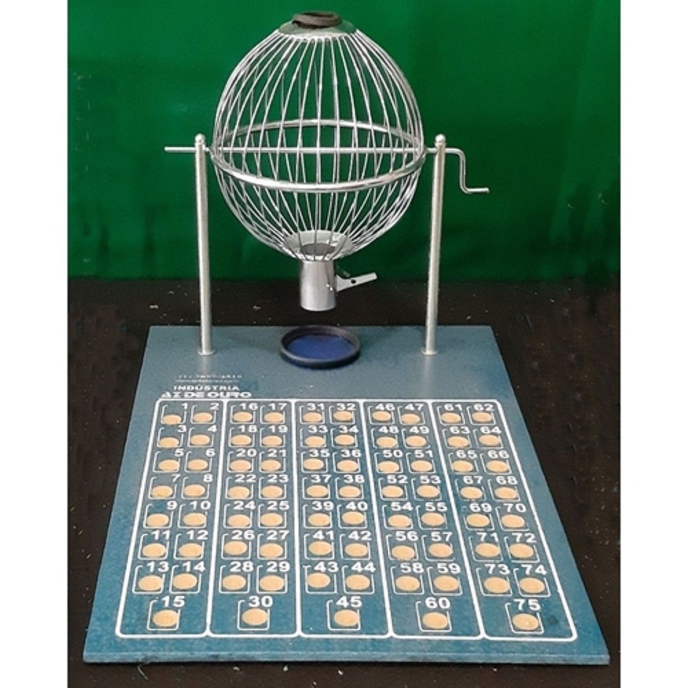 Bingo Cromado Médio Nº2 - Az de Ouro - Azul/Branco