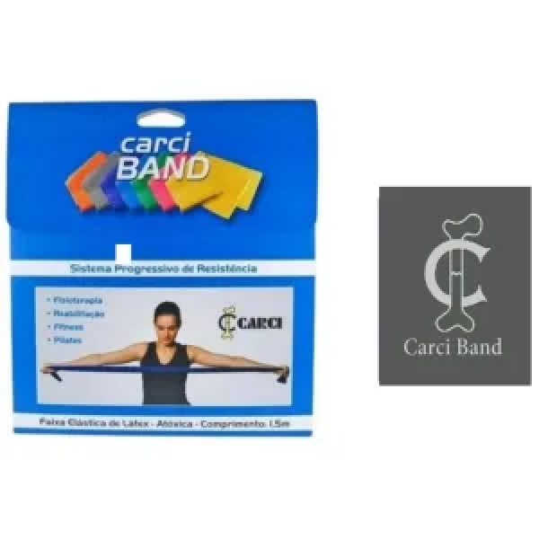 Faixa Elástica Carci Band Cinza Resistência Super Forte 1,5M - Exercícios E Fisioterapia de Reabilitação - Cinza