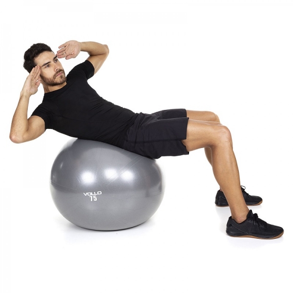 Bola de Ginástica Gym Ball 75cm - Vollo - Cinza