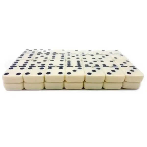 Jogo de Dominó 28 Peças 8mm com Estojo - Caerus - Branco/preto