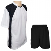 Uniforme TRB 20+1 Camisa Branco/Preto, Calção Preto e Goleiro - Branco/Preto