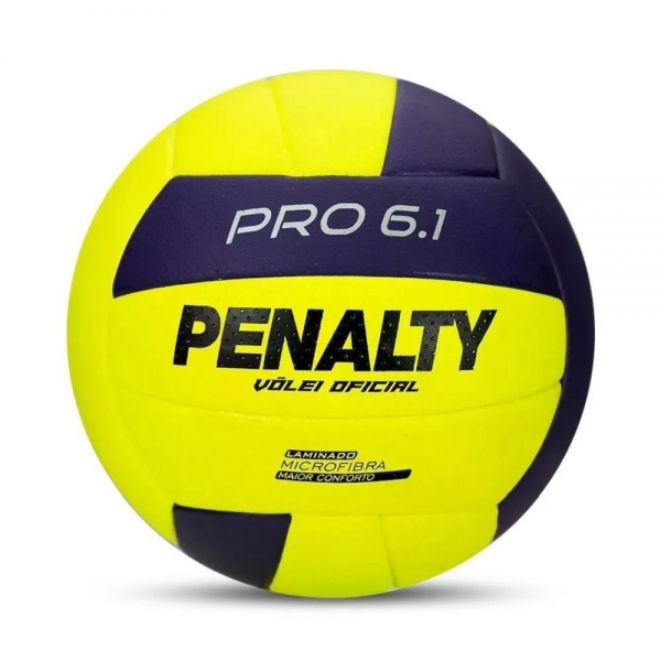 Bola Vôlei Penalty Pro 6.1 Amarelo e Roxo - Amarelo/Roxo